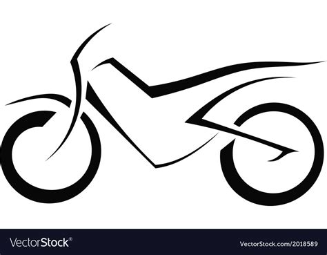 Black Silhouette Of A Motorcycle Royalty Free Vector Image