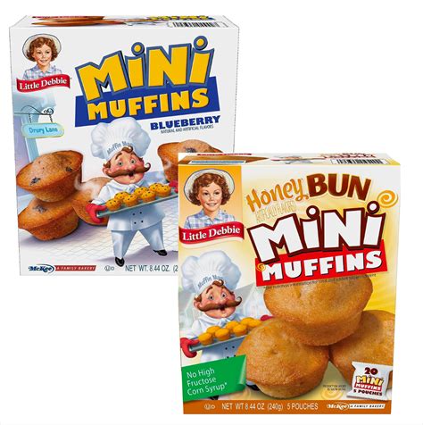 Little Debbie Blueberry Mini Muffins And Honey Mini Muffin 1 Box Each 5 Individually Pouches