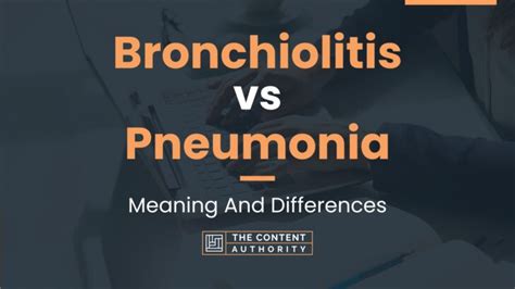 Bronchiolitis Vs Pneumonia Meaning And Differences