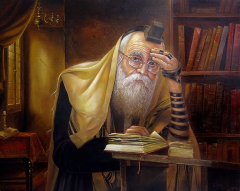 Rabbi Praying By Alex Levin Original Art Painting Jewish Art Painting