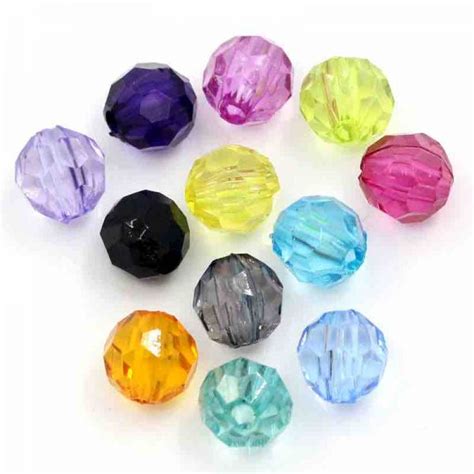 Acrylic Beads Faceted Round 6mm Mixed Colours 500pcs