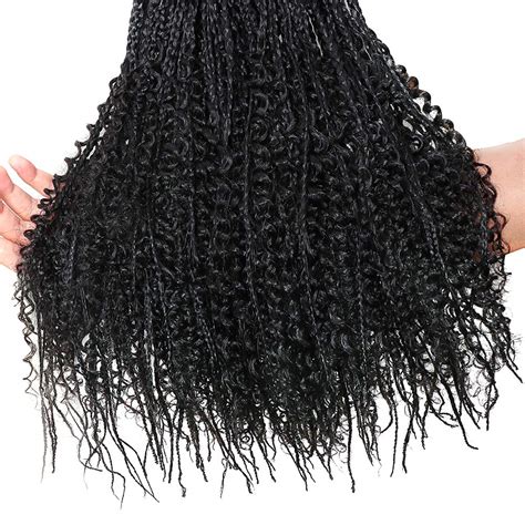 Buy 6 Packs Goddess Box Braids Crochet Hair With Curly Ends 20 Inch