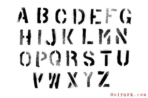 Grunge Stencil Spray Paint Alphabet Png Transparent Svg