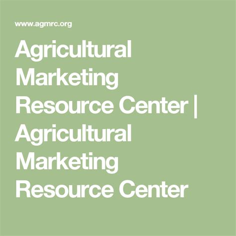 Agricultural Marketing Resource Center Agricultural Marketing