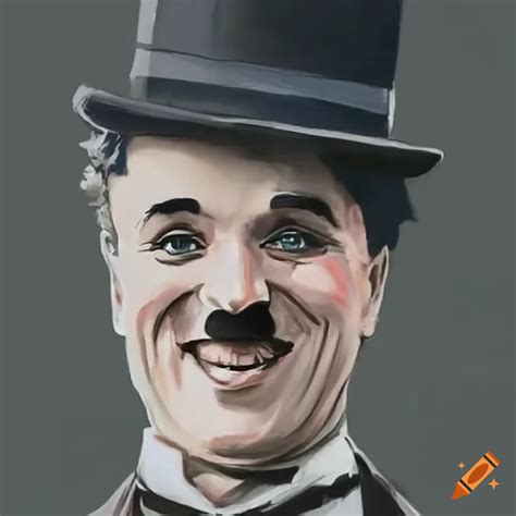Smiling Charlie Chaplin In A Suit With A Detailed Expression On Craiyon