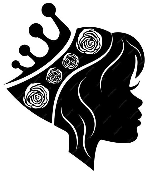 Premium Vector Queen Silhouette Princess With Crown Silhouette