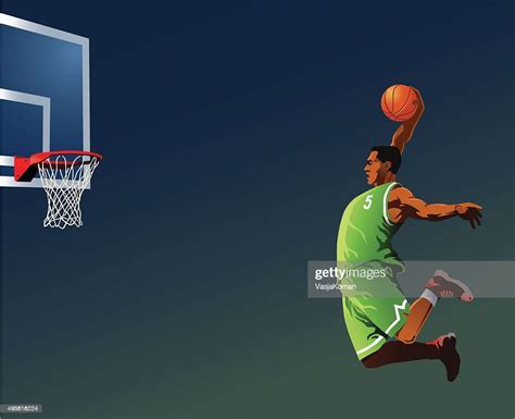 Slamdunking Basketball Player Stock Illustration Getty Images