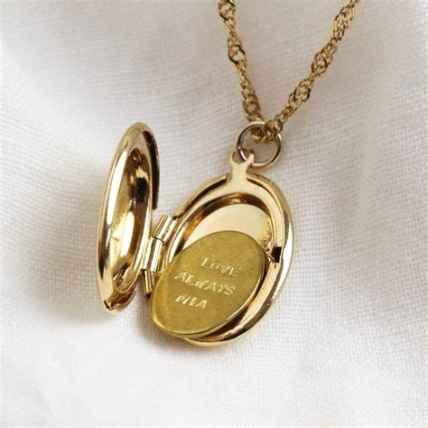 Personalised Engraved Oval Locket Necklace By Lisa Angel