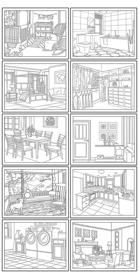 Some interior coloring may be available for free. 10 Free Printable House Coloring Pages (Beautiful Home ...