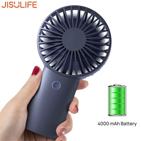 Jisulife Portable Handheld Fan 4000mah 3 Speed Personal Mini Usb Rechargeable Desk Fans Shopee