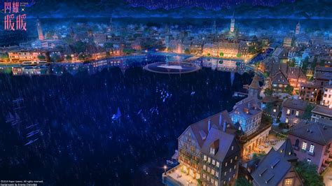 Lake City Night By Arsenixc On Deviantart Anime City Anime Scenery City