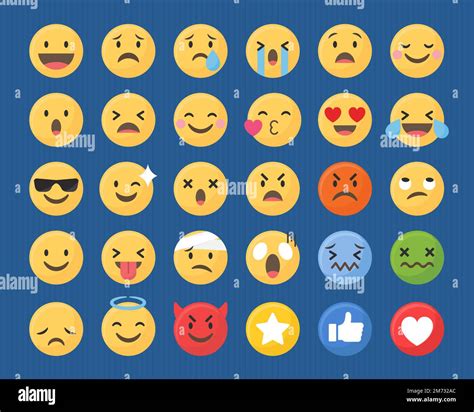 Social Media Emoticons Vector Set Stock Vector Image And Art Alamy