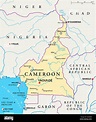 Camerún Mapa Político con capital Yaundé, las fronteras nacionales, la ...
