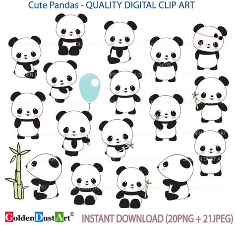 Cute Panda Clip Art Panda Clip Artpanda Clipart By Goldendustart Kawaii