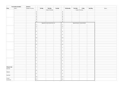 28 Free Weekly Schedule Templates Excel Word Templatearchive