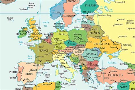 Geografska Karta Evrope Sa Drzavama Politichka Karta Sveta Evropa