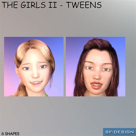 The Girls Ii Tweens Shapes For Genesis 3 Female 3d Figure Assets Sf
