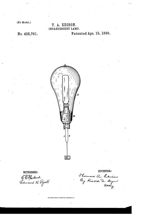 Edison Patents Image Gallery Thomas Edison Light Bulb Light Bulb