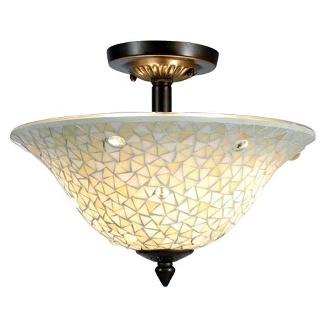 Depending on your light fixtures, you can create an elegant atmosphere full flush mount lighting is installed directly on the ceiling and leaves no spacing between the light and the surface of the ceiling. Springdale Lighting Mosaic/Clear 3-Light Antique Bronze ...