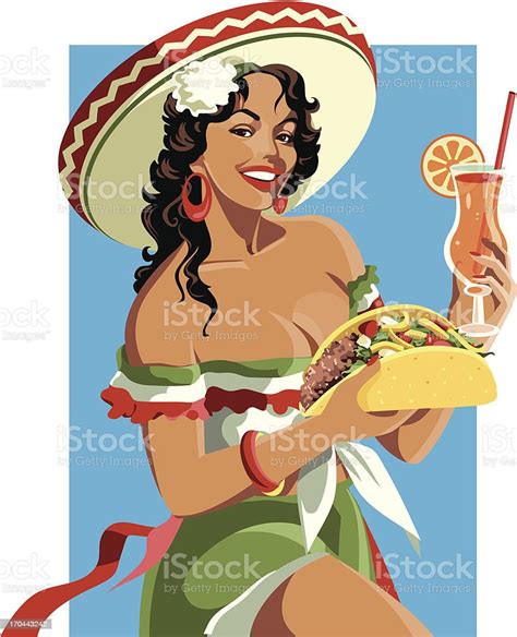 mexican pinup stock illustration download image now mexican culture pin up girl women istock