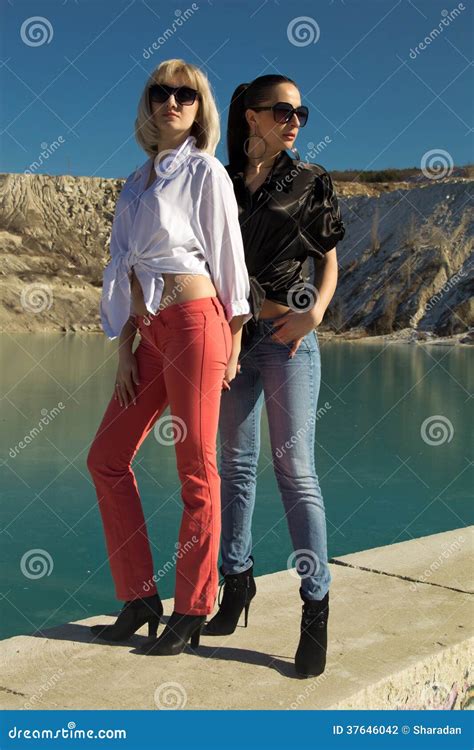 Deux Jeunes Belles Filles Photo Stock Image Du Femelle 37646042