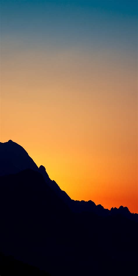 Download Wallpaper 1080x2160 Hill Sunset Nature Silhouette Honor 7x