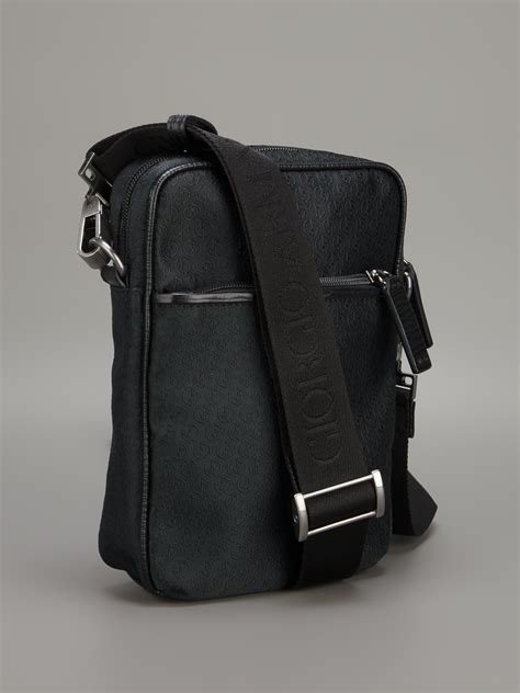 Lyst Giorgio Armani Monogram Cross Body Bag In Black For Men