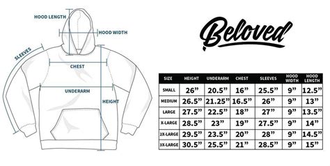 Unisex Hoodie Sizing Unisex Adult Size Chart Empiretory