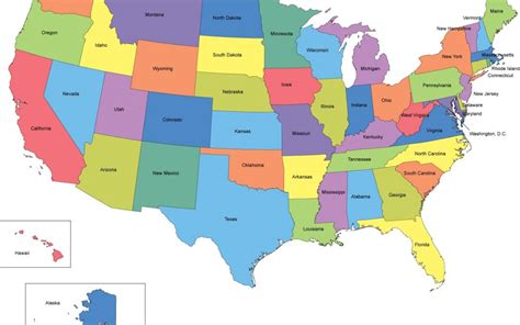Usa Map With State Names Presentationmall