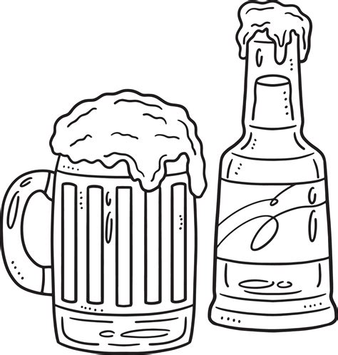 cerveza botella y jarra cerveza aislado colorante página 19943334