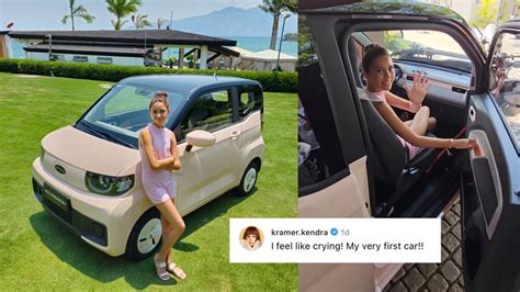 kendra kramer gets pink electric vehicle as first car pep ph