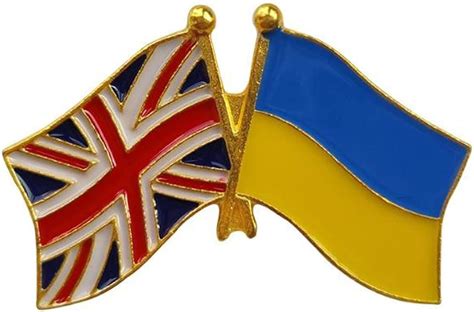 Uk Ukrainian Flag Enamel Pin Britain And Ukrainian Flag Lapel Pin Badge