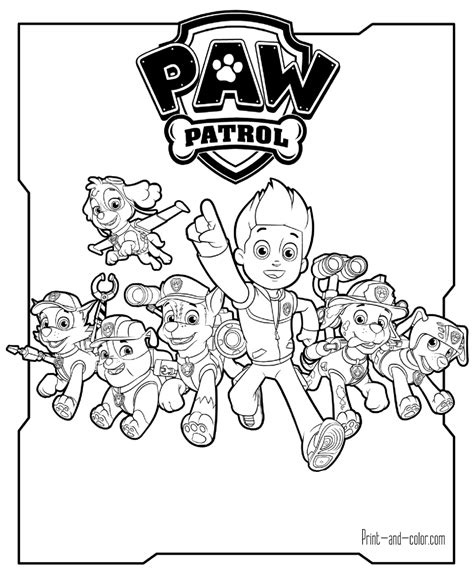 Paw Patrol Printable Coloring Pages Free