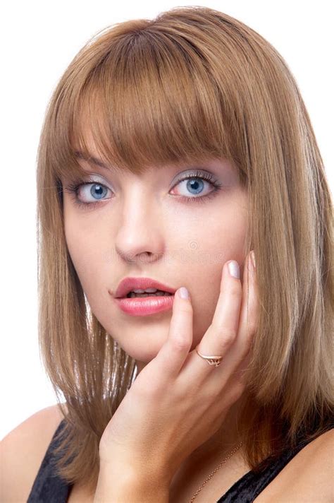 mujer de ojos azules atractiva foto de archivo imagen de vocabulario hermoso 12250440