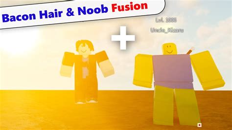 Roblox Noob And Bacon Hair Fusion Youtube