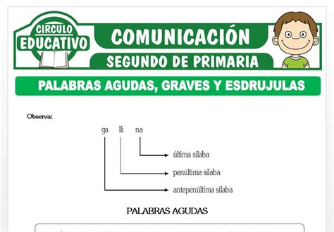 Palabras Agudas Graves Y Esdr Julas Para Segundo De Primaria Fichas