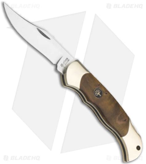 Boker Boy Scout Lockback Knife Curly Birch Handle 31 Satin 117118