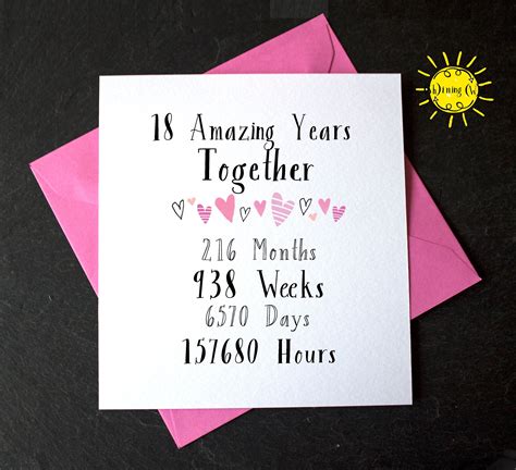 18th Year Wedding Anniversary 18 Amazing Years Together 18th Etsy