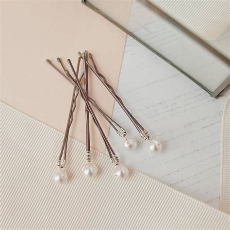 Set Of Five Pearl Bobby Pins By A Beautiful Storm