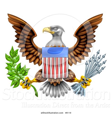 Vector Illustration Of The Great Seal Of The United States Bald Eagle