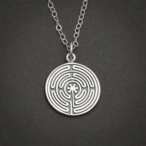 Labyrinth Necklace Sterling Silver Maze Necklace By Bijoubright