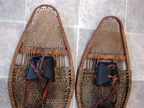 rare antique snow shoe huron native american indian cree snowshoes moose r us log cabin decor