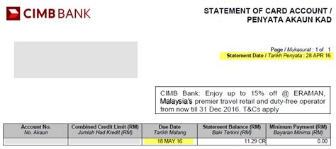 Active bank account statement (at least 1 month), or. CIMB Bank Credit Cards v5