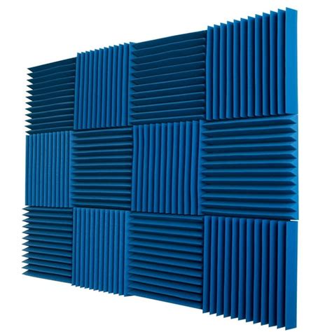 48 Pack Blue Acoustic Foam Tiles Wall Record Studio Sound Proof 12 X 12