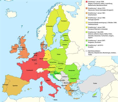 The european union (eu) is a political and economic union of 27 member states that are located primarily in europe. Europäische Union Karte Mit Hauptstadt