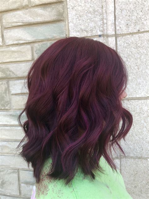 Pin By Caitlin Johnson On Hairstyles I Love Plum Hair Hair Color Burgundy Red Purple Hair