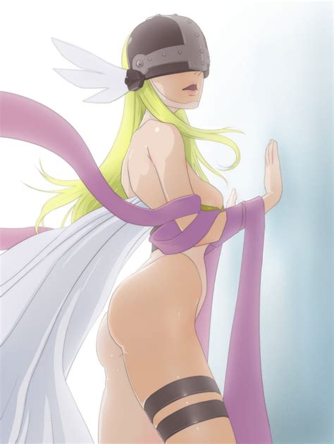Muramura Hito Angewomon Digimon White Legwear Highres 1girl O Angel Wings Ass