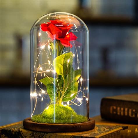 Immortal Rose Usb Glowing Romantic Valentine Ts Glass Bottle