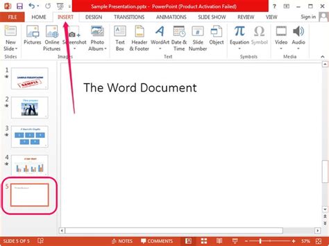 Как вставить документ Word в презентацию Powerpoint ИнфоЧел