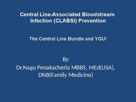 Central Line Associated Bloodstream Infections Clabsi Infection